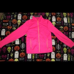 Girls hot pink under armour jacket size L